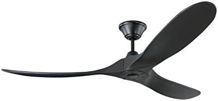 Monte Carlo 3MAVR60BKBK Maverick Energy Star 60" Outdoor Ceiling Fan with Remote Control, 3 Balsa Wood Blades, Matte Black