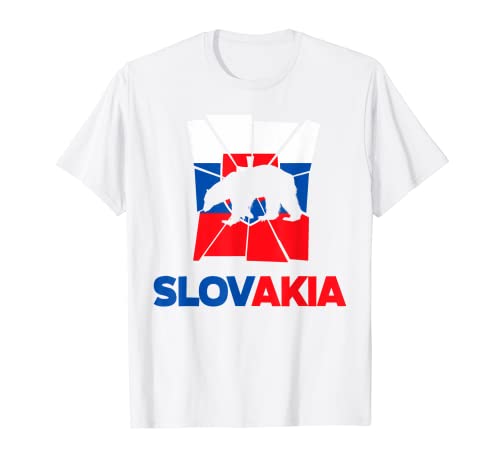 Bandera de Eslovaquia Eslovaquia con silueta de animales Camiseta