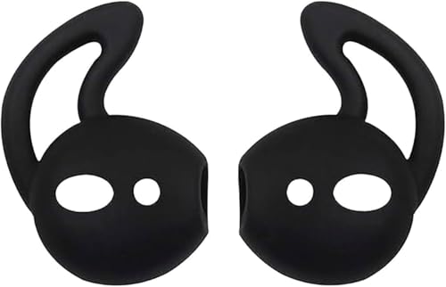 Image of Scalebee Silicone Ear Tips Ear Hooks for Apple AirPods /EarPods, Black | Soft Covers, Anti-Slip Sport, Anti-Drop, Gel Headphones Tips