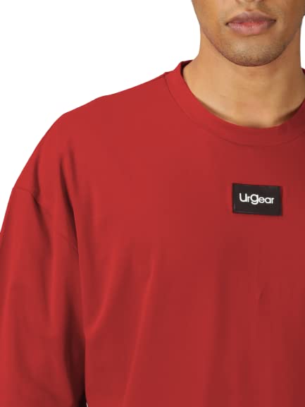 Image of URGEAR Men's Cotton Printed Drop Shoulder - Hip Hop - Down Shoulder- Baggy Loose fit- Stylish Oversized t Shirts for Men