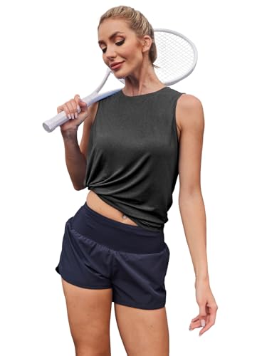 Image of Womens Workout Tank Tops Lightweight Sleeveless Shirts for Women Loose Fit Tops for Athletic Running Tennis Yoga