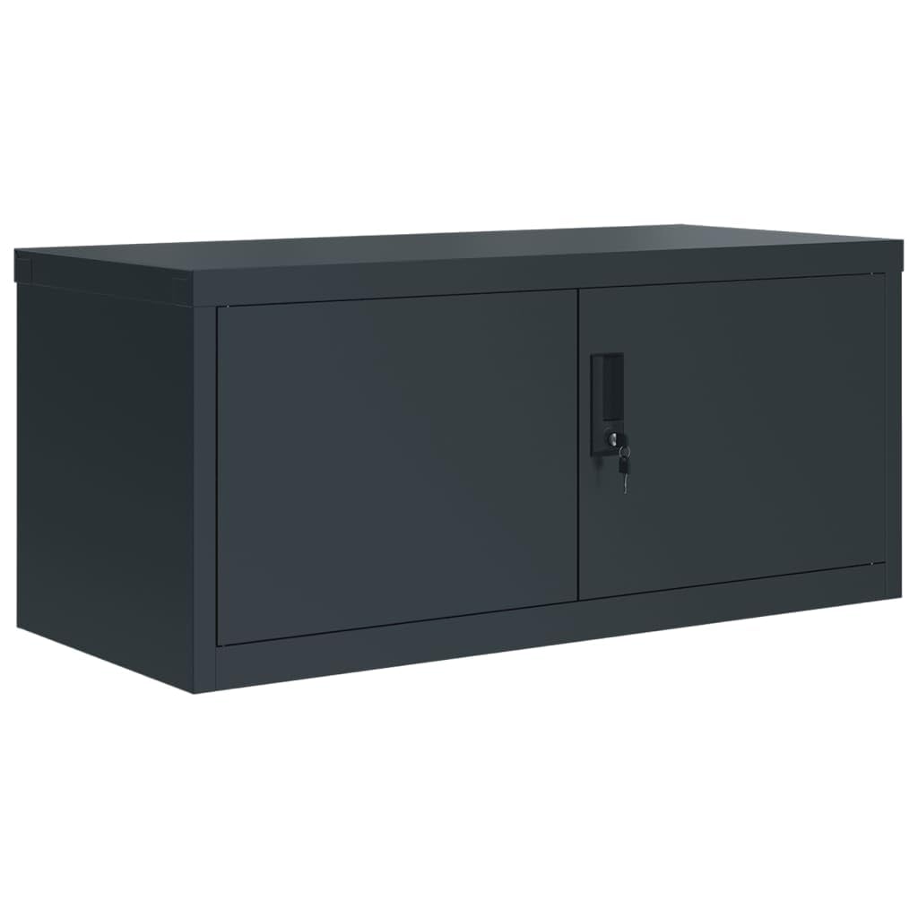 Armadio Classificatore Antracite in Acciaio Verniciato a Polvere 90x40x40 cm con Serratura e Chiavi, Mobile da Ufficio Resistente per Documenti, Sistema di Archiviazione