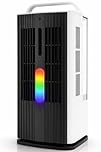 XAMATTS Portable Air Conditioner with Remote Control, 1700ml Evaporative Cooler with 7 Color LED Lights, 120° Oscillating Mini Air Conditioner with 3 Speeds & 7H Timer for Bedroom, Office Indoor Use