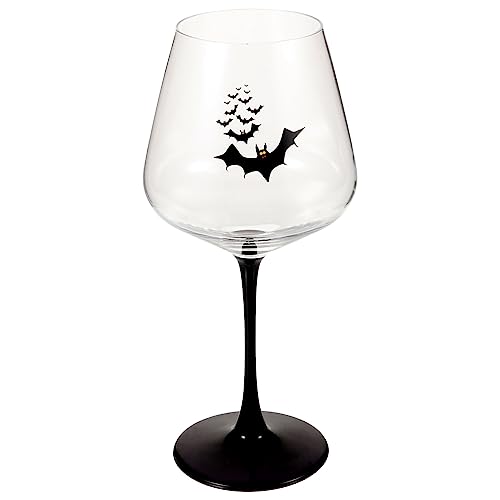 Yardwe Halloween Themed Drinking Goblet Bat Wine Goblet Glass Cups Unique Shape