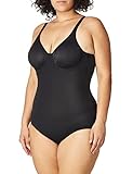 Maidenform womens Firm Foundations Built-in Bra Shaper Shapewear Bodysuit, Black, 36DD US