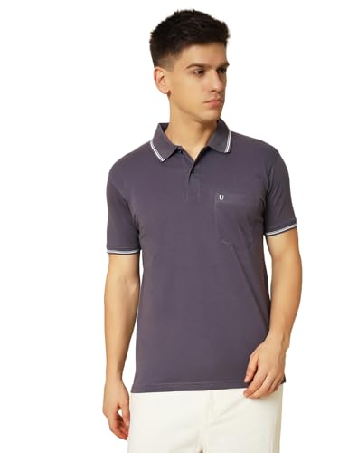 Image of UNIBERRY Men's Cotton Half Sleeves Solid Polo Neck T-shirt-MT4-BG 4XL