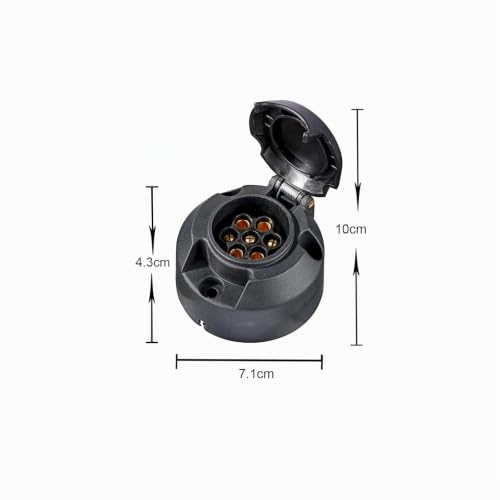 Miniatura 2 de Beijistar Zócalo De Remolque 7 Pines Con Junta De Goma, Enchufe Remolque 7 Pines Hembra, 12v Impermeable Conector De Zócalo, Para Camión Rv Coche Caravana