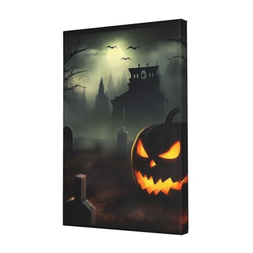 Impression sur toile Halloween haut de gamme : œuvre d'horreur moderne