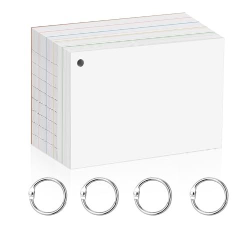 Agoer Cartões flash – 500 peças de cartões de revisão de linha, cartões de índice de 125 x 85 mm, ca
