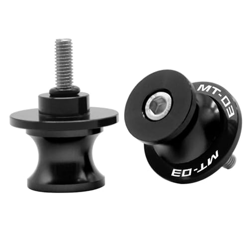 2Pcs M6 Ständeraufnahme 6mm Bobbins Montageständer Adapter CNC Aluminium für MT-03 MT-01 MT-07 MT-09 MT-10 MT-125 2000-2022(Schwarz)