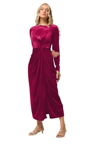 Image of Long Tall Sally - LTS Tall Twist Front Velvet Maxi Dress - Women's Red