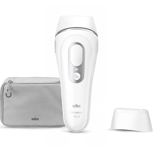Braun Silk-Expert Pro 3 PL3020 IPL Épilation à domicile Alternative à l'épilation au Laser Épilation Vénus 2 Têtes Cadeau Femme Blanc/Argent