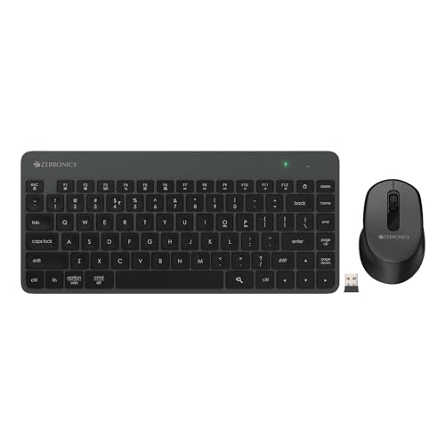 ZEBRONICS Companion 201 2.4GHz Wireless Keyboard & Mouse Combo, 83 Keys, AI Assist Key, 12 Integrated Multimedia Keys, 3 Button Mouse, 1600 DPI, High Precision, Silent Operation (Black + Grey) ZEBRONICS Companion 201 2.4GHz Wireless Keyboard & Mouse Combo, 83 Keys, AI Assist Key, 12 Integrated Multimedia Keys, 3 Button Mouse, 1600 DPI, High Precision, Silent Operation (Black + Grey)