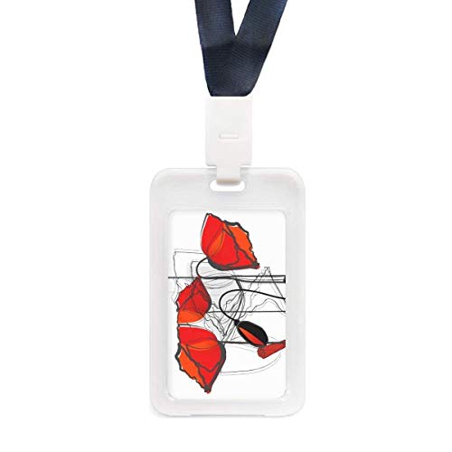 Porte-carte de crédit transparent motif fleurs rouges étui rigide fin pour carte bancaire femme