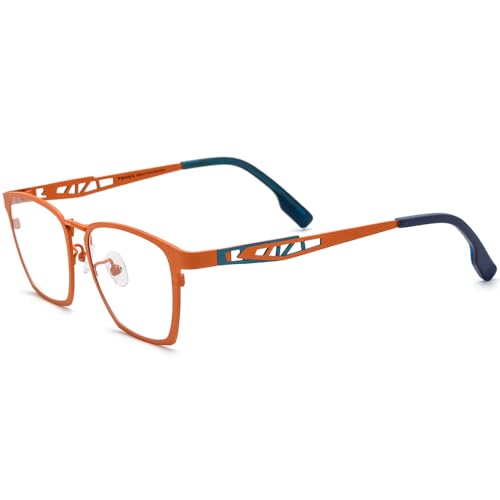 Image of FONEX Pure Titanium Glasses Frame Men Square Magnet Clip On Eyeglasses with Polarized Lens