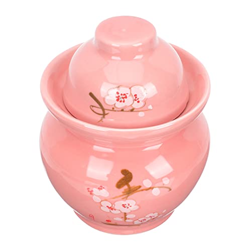 Bocal de stockage,boîte à thé en céramique,bocaux de stockage de cuisine,bocal de fermentation Pot de cornichons Pot de fermentation chinois japonais Pot de Kimchi Cornichons Chou mariné Cylindre Rése