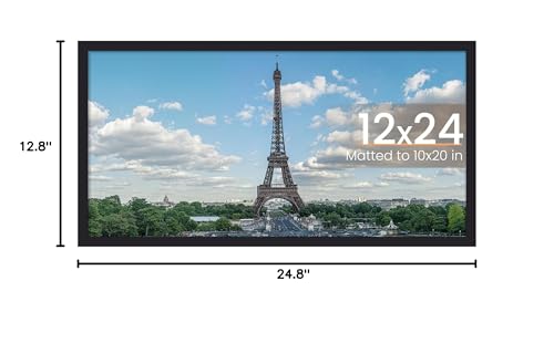 Image of upsimples 12x24 Picture Frame, Display Pictures 10x20 with Mat or 12 x 24 Without, Wall Hanging Poster Frames, Black, 1 Pack