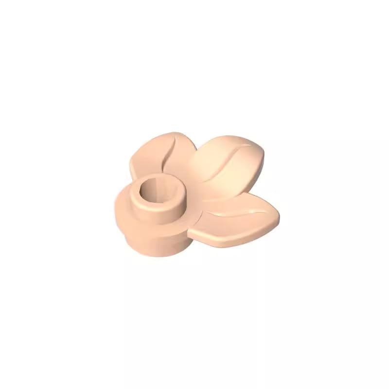 32607 Ornaments Plant, Plate 1x1 Round with 3 Leaves 50 Pieces GDS-1576 Compatible with Lego Building Blocks Color:Light Nougat โ image 1