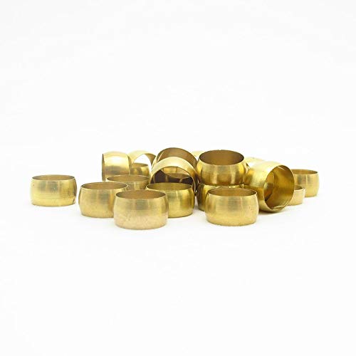 Pipe Fittings 20PCS 3mm 4mm 5mm 6mm 6.35mm 8mm 10mm 12mm 14mm 16mm ID Brass Fit Compression Sleeve Fitting Sleeve Ferrule Ring -(Size: 5mm)