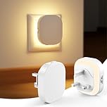 2 Pack Backlit Night Light Plug in Wall with Motion Sensor, Dimmable 0.5-70lm, AUTO/ON/Off, 2700K Warm, Plug in Night Light Kids for Bedroom,Hallway, Bathroom
