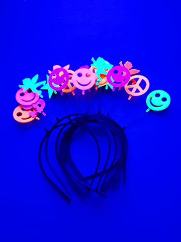 Tiara Neon Brilha Luz Negra 10Un