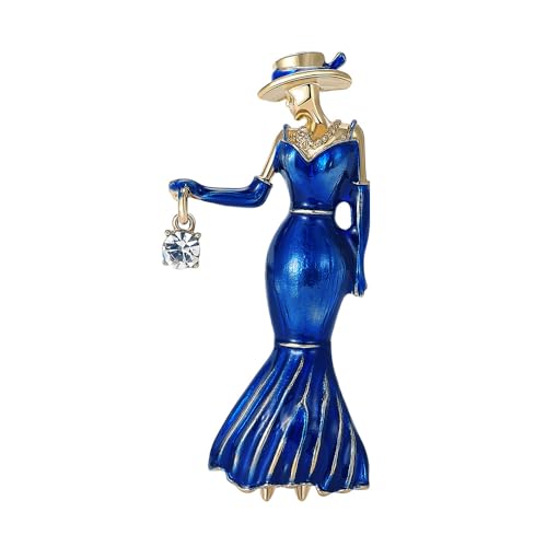 Image of Fashion Lady Brooch Pin for Women Girls Colorful Enamel Crystal Lapel Pins Charm Dress Accessories Coats Scarves Bags Ceremony Clothes Elegant Handmade Holiday Party Jewelry