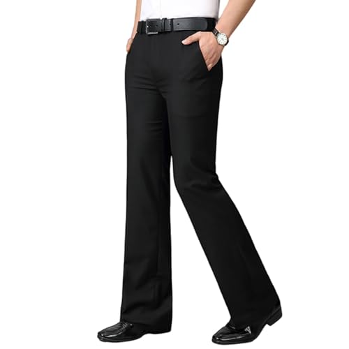 WaiYeeHei Men's Flares Flared Dress Pants Bell Bottom