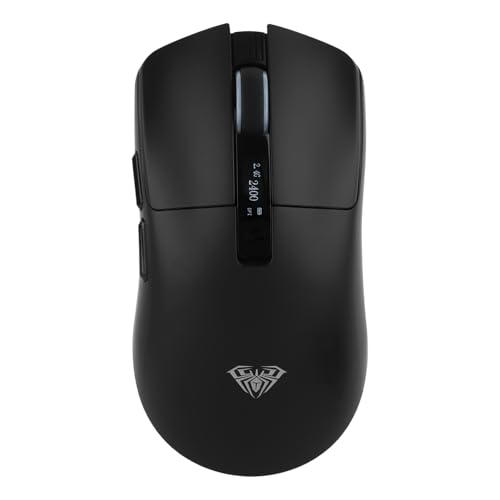 Image of MechLands Aula SC590 PRO Gaming Mouse with Display Screen, 2.4G /USB-C /BT Wireless Mouse with 500mAh Battery, Adjustable 20,000 DPI & 1000 Polling Rate, PAW3311 Sensor, for Win /Mac /Gaming (Black)