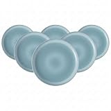 like. by Villeroy & Boch – Perlemor Aqua Teller 6er Set, Maße: ca. 24 × 24 × 3 cm, Blau, spülmaschinenfest & mikrowellensicher, Effektglasur im Pottery-Look, Teller aus Premium Porzellan