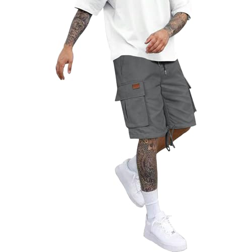 Pantalones Cortos Hombre Cargo Casual Verano Bermudas Trabajo Cómodo Pantalon Corto Deporte con Bolsillos Moda Pantalón Corto Transpirables Ropa Deportiva Ligero Shorts Deportivo Suave Fitness Playa