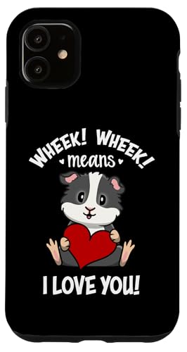 Kawaii Kids I Love You Black & White Guinea Pig Lover �X�}�z�P�[�X iPhone 11 �p