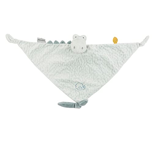 Roméo le crocodile Nattou grand doudou bleu clair idée cadeau de naissance idéale