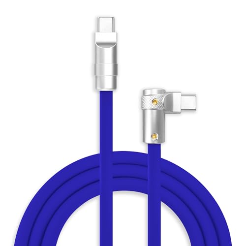 chubbycable 240W Charging Cable 90° USB C to C Cable, Dark Blue, 3.3FT