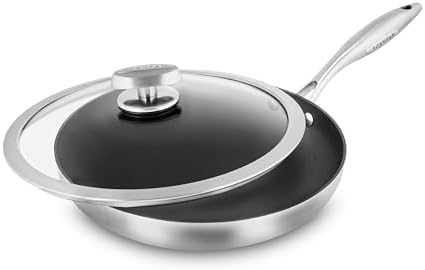 Scanpan CX+ 11" Fry Pan with Glass Lid - Stratanium Plus Nonstick - 5-ply Stainless Steel