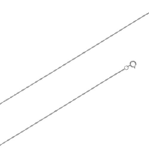 Jouailla - Chaîne or blanc 375/1000e - Maille Singapour (45 cm)