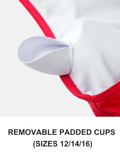 Image of Girls' Swimsuit One Piece Swimming Suits Flyback Swimwear for Practice