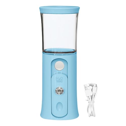 Vaporizador facial – Vaporizador facial de mano | Vaporizador facial nano iónico | Vaporizador facial de luz colorida, vaporizador facial recargable, luz UV, rociador hidratante con luz colorida