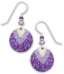 Adajio by Sienna Sky Women's Purple 3 Layer Drop Earrings 7268