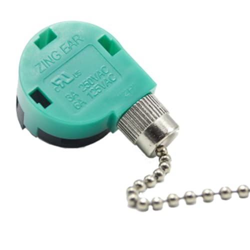 Image of Ceiling Fan Pull Chain Switch, 3-Speed 4-Wire Zing Ear ZE-268S6 Replacement Switch for Hunter, Hampton Bay, Harbor Breeze Ceiling Fans, Easy to Install (1PCS, Nickel)