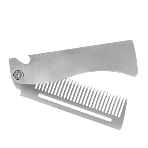 IWOWHERO Stainless Steel Folding Comb for Men Barber Combs and Beard Styling Tool