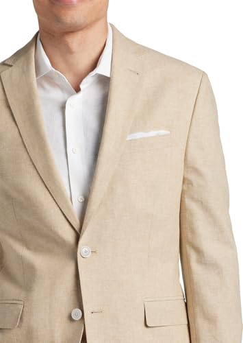 Tommy Hilfiger Men's Modern-Fit Flex Stretch Chambray Suit Jacket 38L Tan3