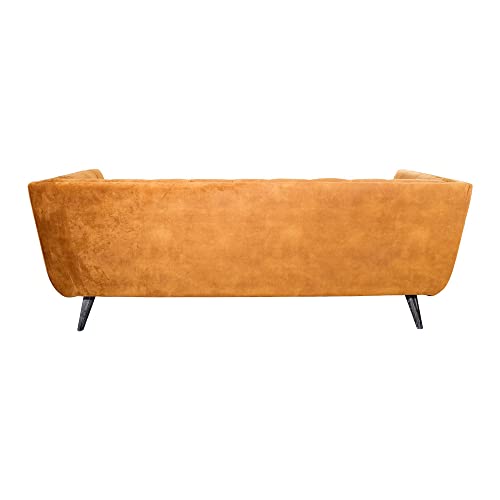 Vintage Line Clubsofa Woodbrook 3-Sitzer Velvet-Brown samt Loungesofa Couch Sofa – Bild 6