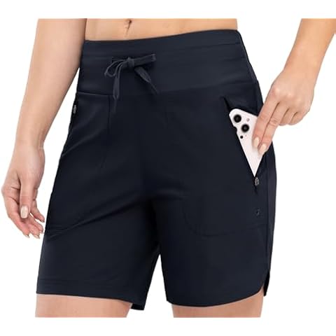 High Waisted Women's Swim Shorts with Pockets Cover