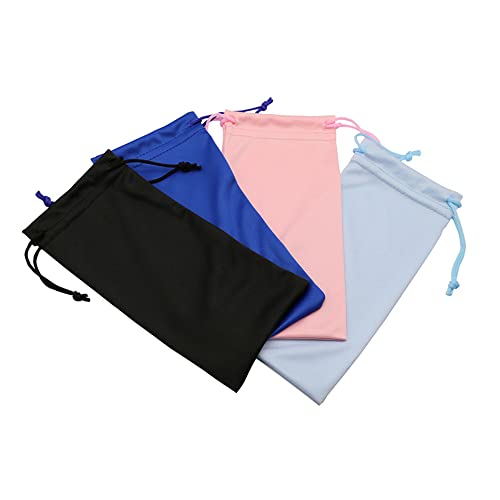 Muka 50 Pack Custom Microfiber Case Bag Pouch With Drawstring Closure For Eyeglasses Sunglasses Screen Cleaning Storage-Black #TOP6