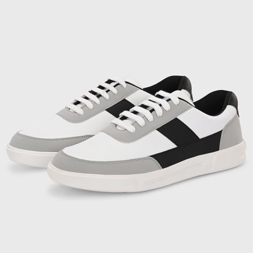 Image of Centrino Canvas Shoes for Men Sneakers | Casual Shoes for Man Stylish | Lightweight Lace-Up Design with Cushioned Insole | Breathable Comfortable Walking Shoes | Anti-Skid Sole | Mens Sneaker Shoes (3211)