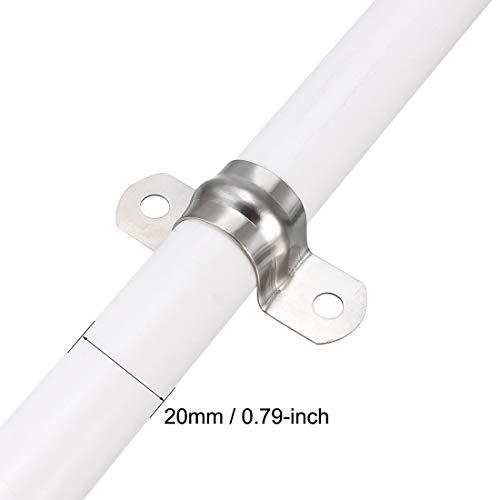 Abrazaderas uxcell de acero inoxidable 304 con 2 agujeros para tubería 5