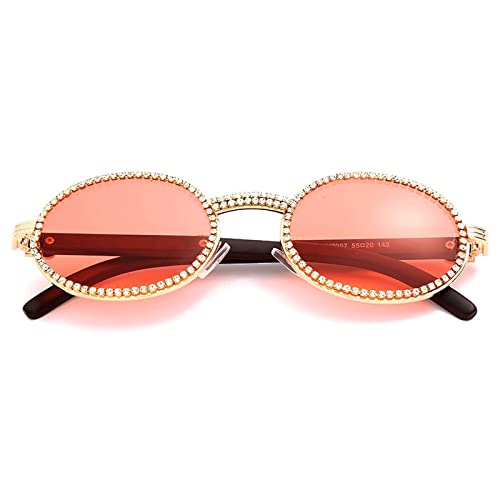 Lunettes de soleil rondes de luxe en bois ovale pour hommes