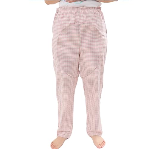 Pantalon post-opératoire entièrement ouvert rose L pour senior