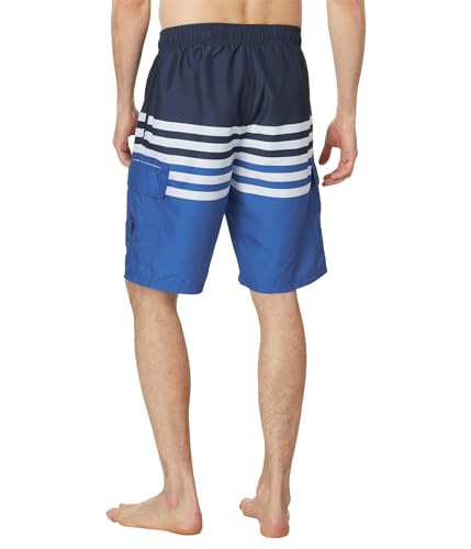 U.S. POLO ASSN. Stripe Color-Block Cargo Swim Shorts2