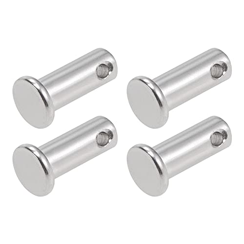 METALLIXITY Clevis Pins (8mmx20mm) 4Pcs, Single Hole Flat Head 304 Stainless Steel Fastener Pin - for Metal Devices, Furniture Installation, Industrial, DIY